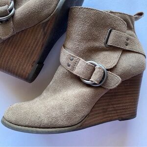 Lucky Brand Yesterr Suede Wedge Ankle Boots